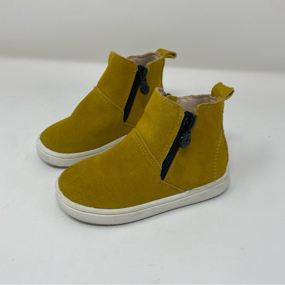 Monkey Feet Hi Top Sneakers Toddler Size 12-18 Months Mustard Gold